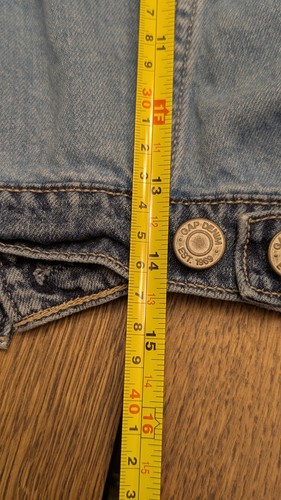 GAP Teen Jeansjacke Patchwork Crop Slouchy 3/4 Arm Größe L - Bild 15 von 17