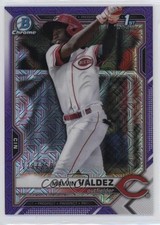 2021 Bowman Chrome Prospects Mega Box Purple Mojo Refractor Malvin Valdez 0q3