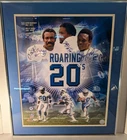 Barry Sanders Billy Sims & Lem Barney Signed Photo Display w/ NFL Hologram