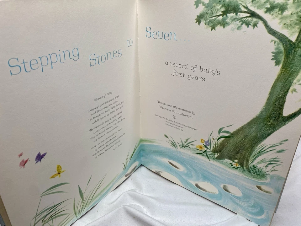Libro de recuerdos de recuerdo de bebé - género neutro - peldaños a siete álbum de recortes Foto 2 de 4