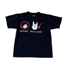 Vintage Y2K Emo Bad Metal Good Shirt Hatewear Inc. Offensive Humor Large