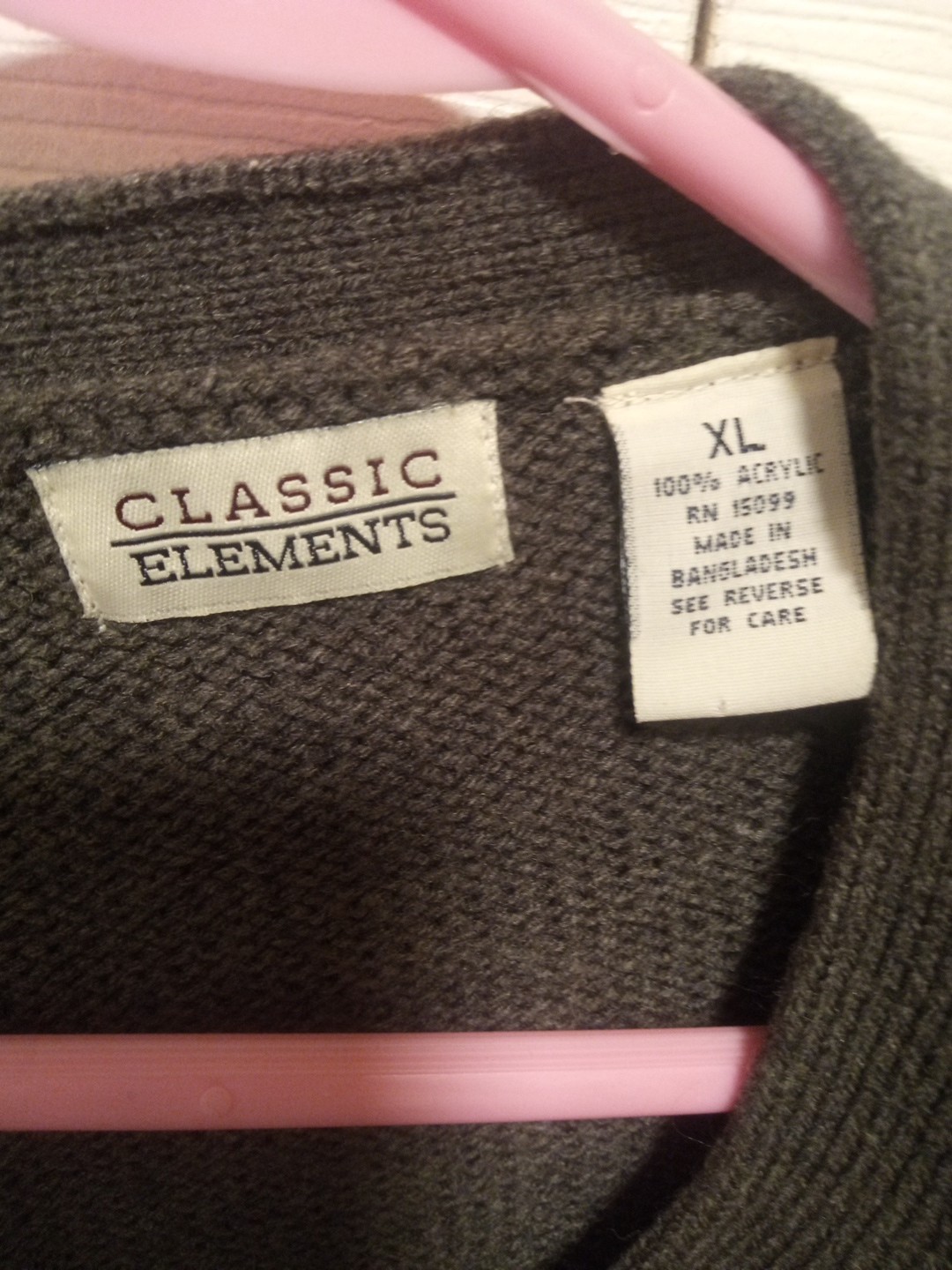 Woman's Classics Elements Gray Sweater Button Dow… - image 3