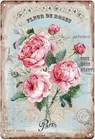 Pink Floral Rose Vintage Tin Metal Signs Home Décor Wall Art 8x12