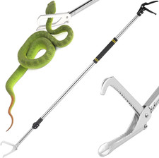 Herramienta agarradora de serpientes, pinzas de serpiente de 69 pulgadas para pinzas de reptiles de serpiente de cascabel de largo alcance