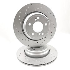 PER BMW M3 E46 CSL Z4M E85 E86 COPPIA DISCHI FRENO RIVESTITI FORATI A CROCE POSTERIORE 328mm