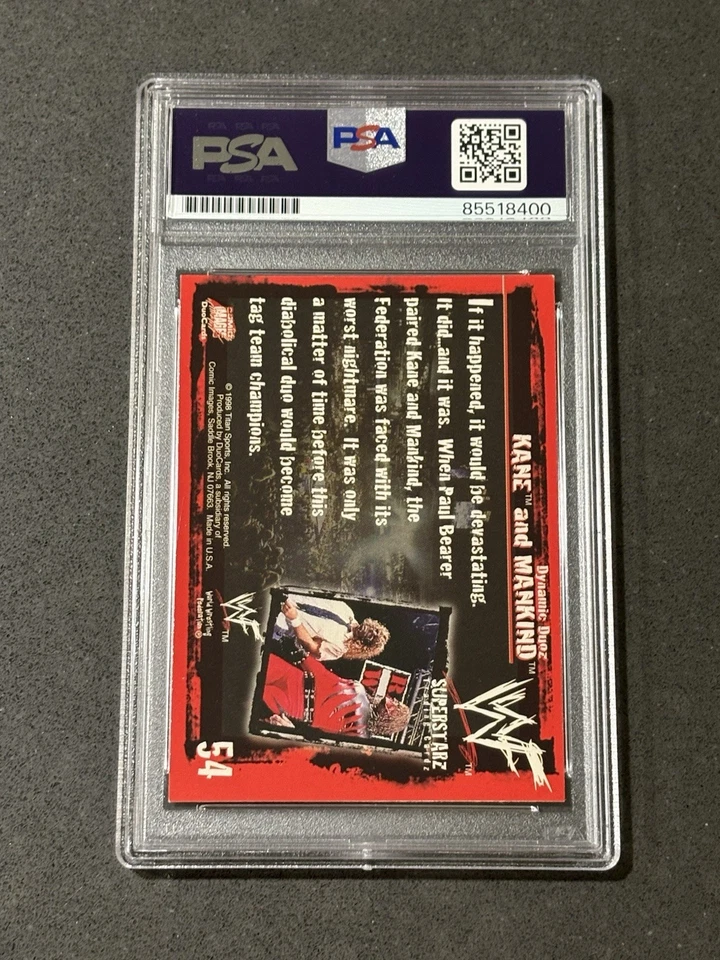 MANKIND & KANE 1998 COMIC IMAGES WWF SUPERSTARZ SIGNED AUTOGRAPHED CARD PSA/DNA - Image 2 of 2