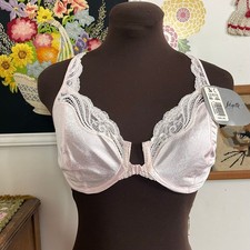 Vintage Front Closure Bra 36C, 1980s Lilyette Pink Stretch Satin Racerback NWT