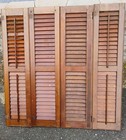 Antique Wood Interior Louver Plantation Window Shutter Panels 42 1/2" high