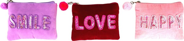 Furnaro 3-Tlg. Set TäSchchen Kosmetiktaschen Schminktaschen Poetic Pouches Samt-image