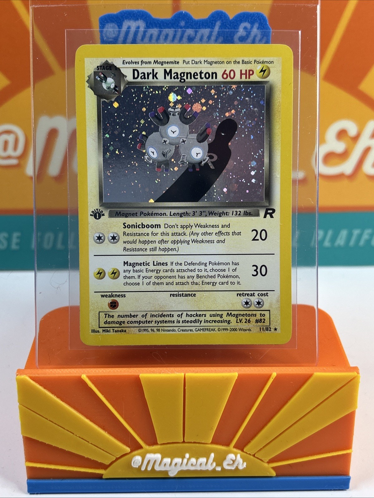 Dark Magneton 1st Ed Holo Rare #11 Pokemon TCG Team Rocket 2000 First Edition NM