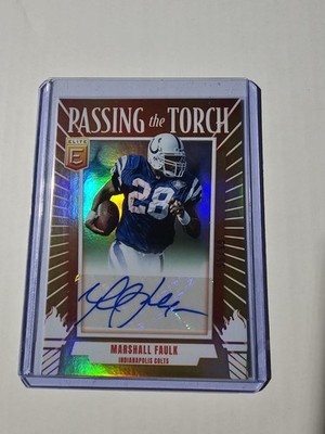 2025 Panini Donruss Elite - Passing The Torch - Marshall Faulk AUTO /99