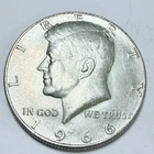 1966 Kennedy Half Dollar 40% Silver, Circulated Coin #7166