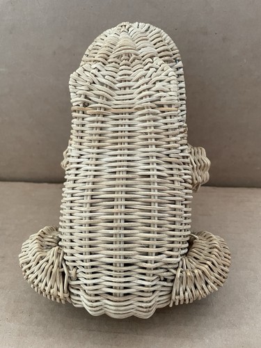 Vintage FROG Figural Wicker Basket Holder Open Mouth - Picture 3 of 7