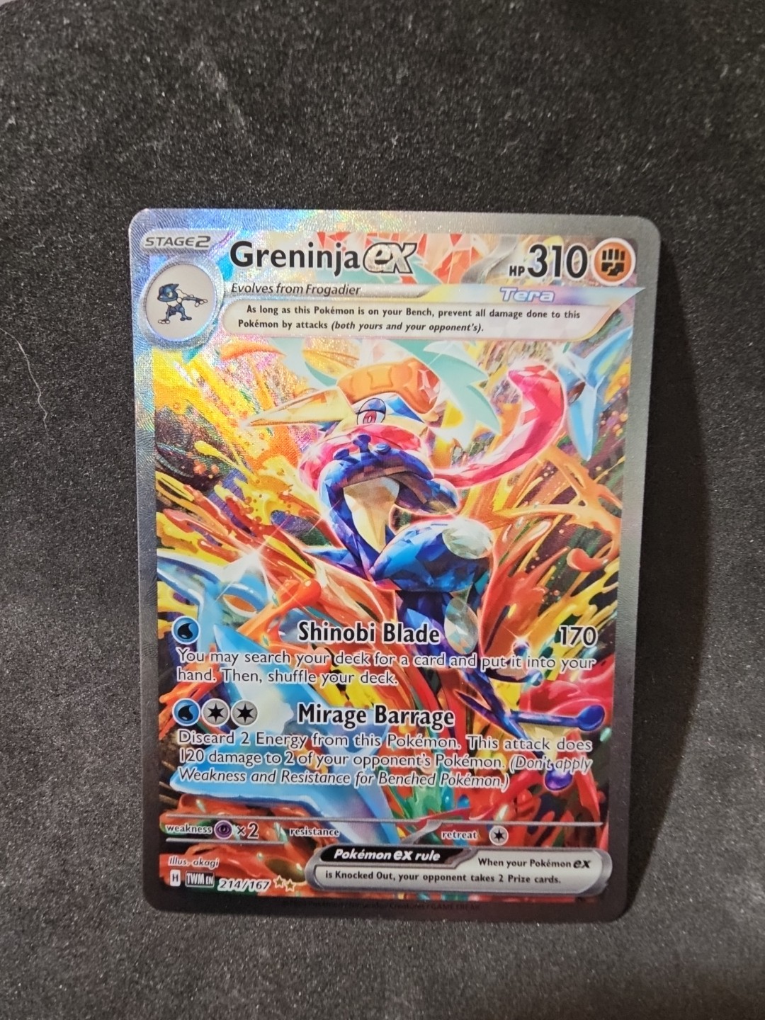 Pokémon TCG Greninja ex 214/167 Twilight Masquerade Special Illustration Rare NM