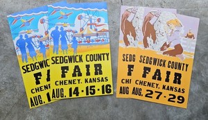 4 Antique Vintage County Fair Poster NEW OLD STOCK NOS