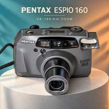 PENTAX Espio 160 35mm Kompaktkamera Autofokus mit eingebautem Blitz, Grau