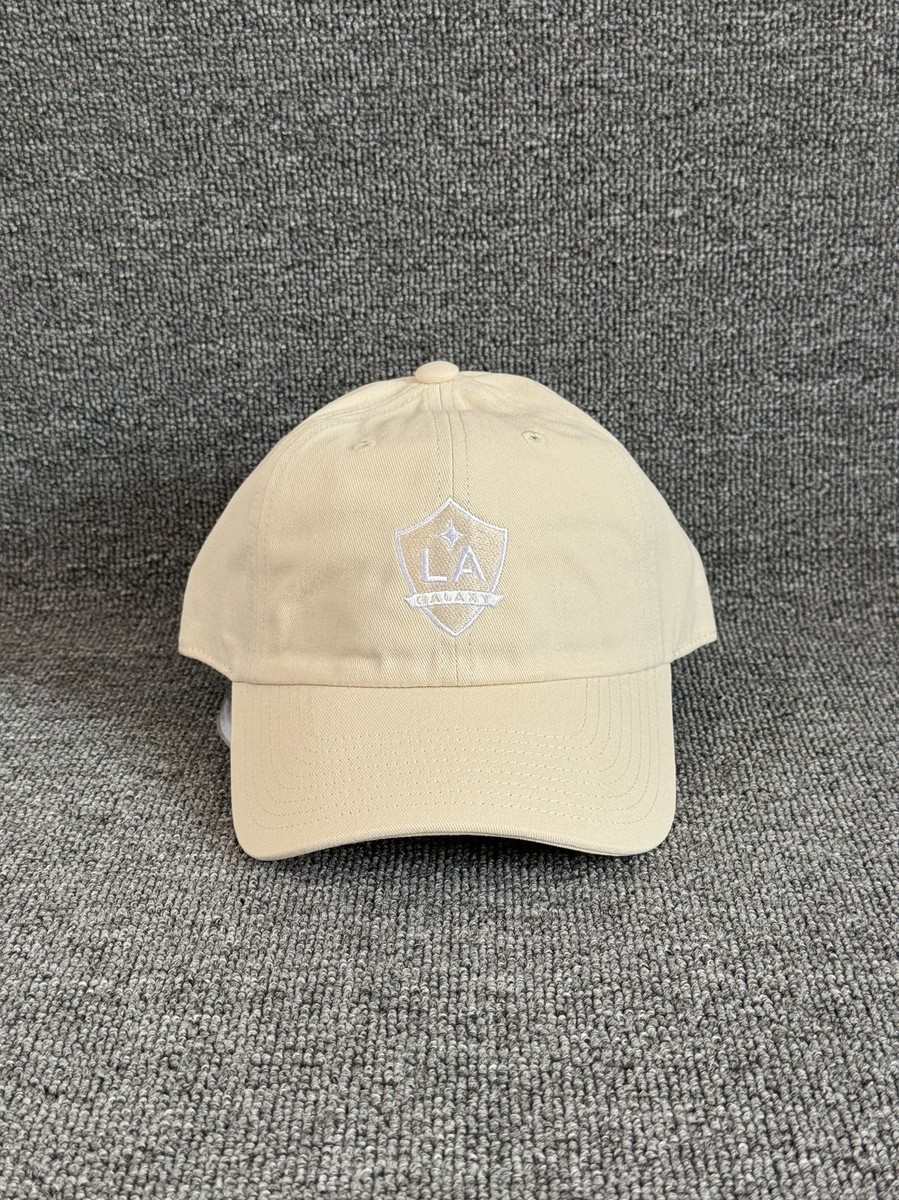Mitchell & Ness LA Galaxy Dad Hat Strapback Cream Curved Brim Cap