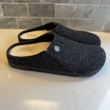 Birkenstock Zermatt 1015084 Clogs Women's 7 Black Gray Shearling Wool Slipper