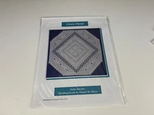 Hardangersom Satin Stitches Linen Floral Hardanger Pattern Needlepoint 2S