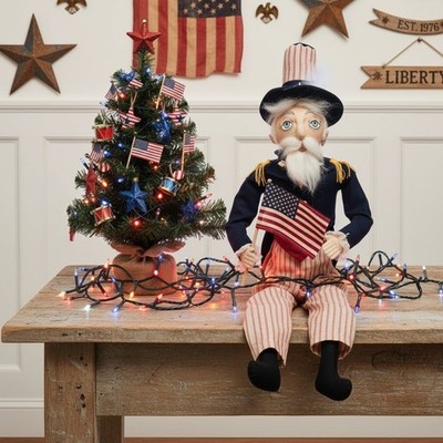 Joe Spencer Uncle Sam 32'' Primitive Folk Art Patriotic Doll