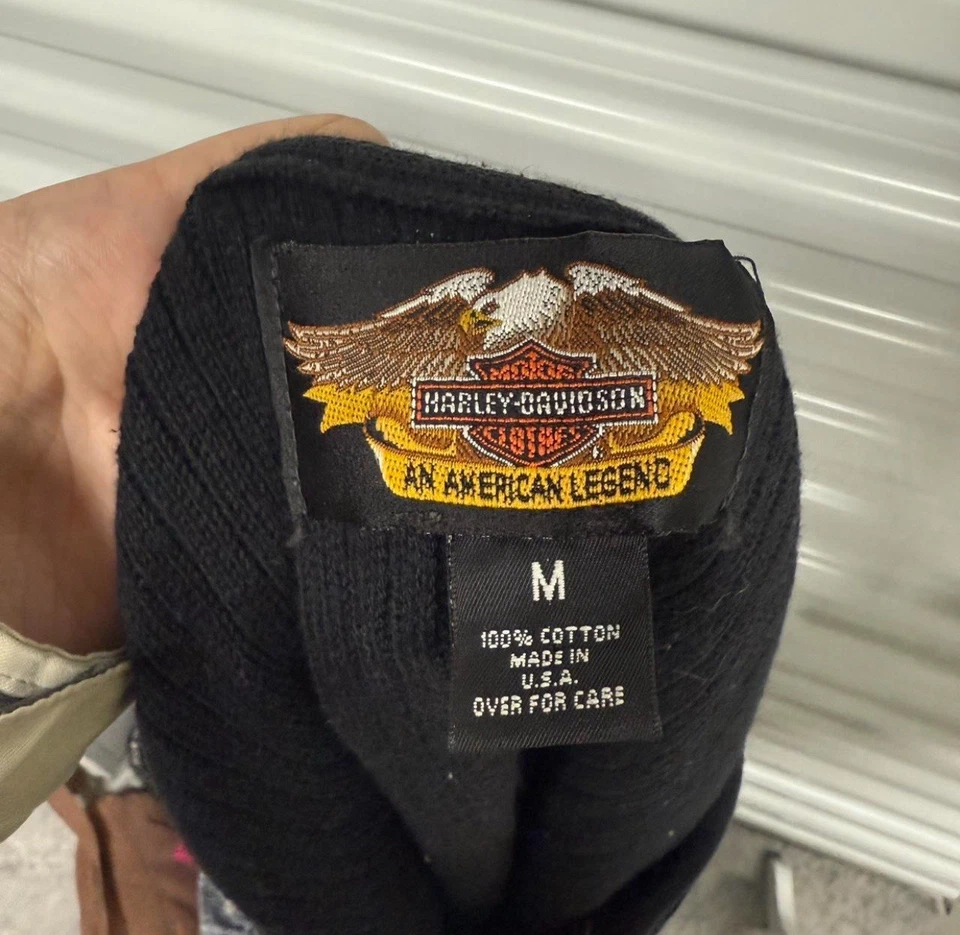Женская винтажная майка Harley Davidson с ребрами размер средний черный - Изображение 4 из 4