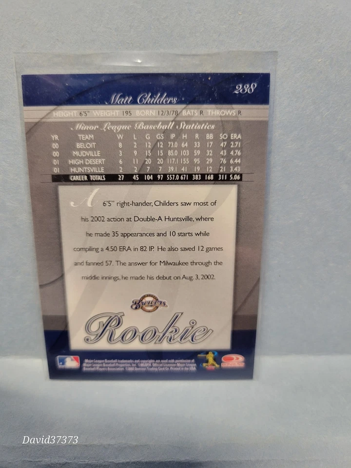 2002 Donruss Elite - Matt Childers #238 /900 (RC) - Image 2 of 2