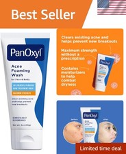Antibacterial Acne Wash with 10 Benzoyl Peroxide for Face  Body, 3 oz