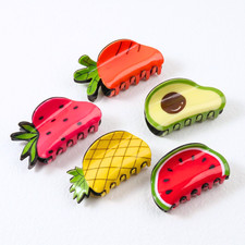 Cute Fruit Claw Clips Kawaii Acrylic Hair Clips Summer Thick Hair Women Girls