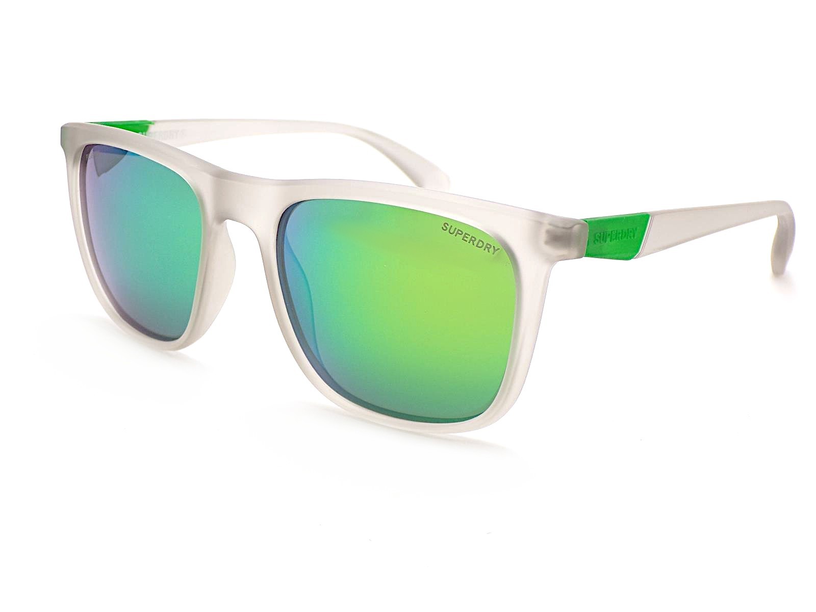 Superdry SDS 5016 Polarized Sunglasses Grey Opaque w/ Green Mirror Lenses 165P
