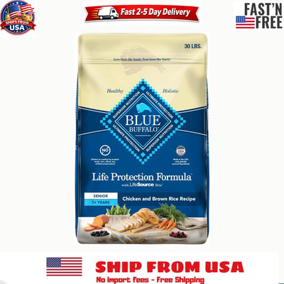 Blue Buffalo Life Formula Senior Chicken & Brown Rice Recipe Dry Dog Food, 30 lb