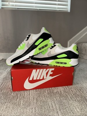Size 11.5 - Nike Air Max 90 Shoes White Cave Stone Vapor Green DM0029-115 Men