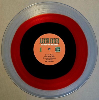 EARTH CRISIS - DESTROY THE MACHINES /100 Ruby Red & Black Blob In Clear MINT