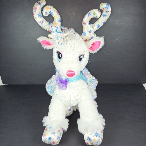 Build A Bear Glisten - White Sparkle Snowflake Reindeer Plush Stuffed Animal 16" - Picture 17 of 23