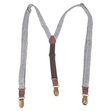 3 Clip Brace with Secure Grip for Business Pants All Matching Adult Suspenders