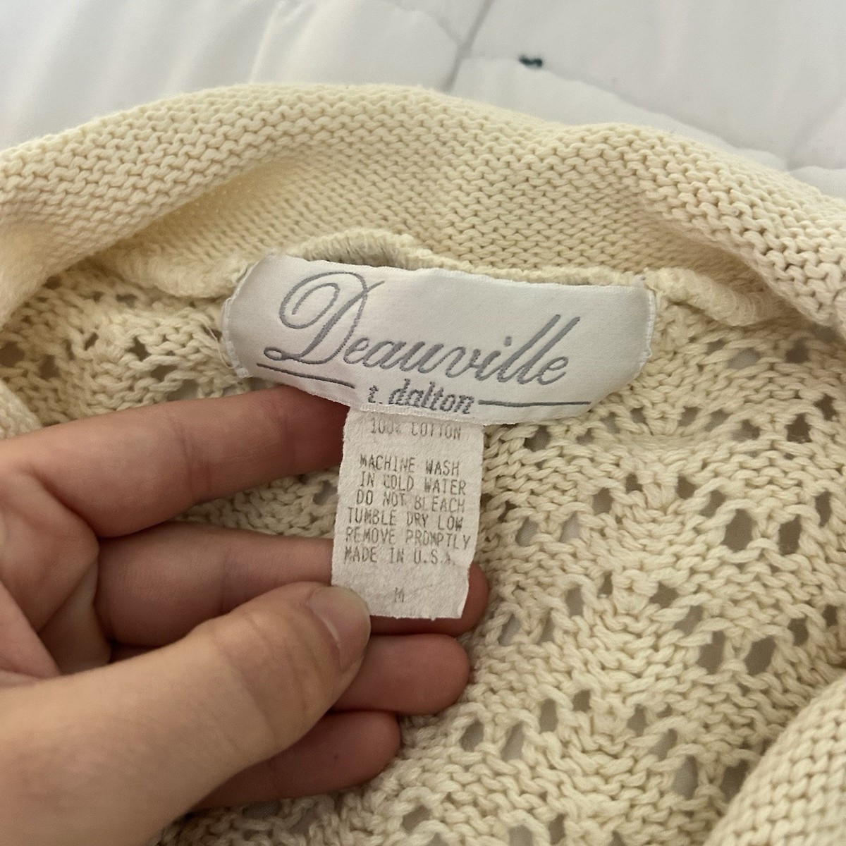 Deauville T Dalton Sweater Womens Medium M Tan Knit Pullover Oversized Vintage View 3