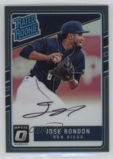 2017 Donruss Optic Rated Rookies Base Black Prizm 2/25 Jose Rondon #175 Auto 8d2