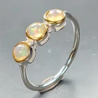 Handmade Natural Opal Ring 925 Sterling Silver Size 6 /R462652