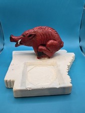 Vintage Rare 1950's University Of Arkansas Razorbacks Chalkware Ashtray