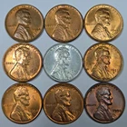9 Lincoln Wheat Cents Uncirculated/Toned All Different Dates! (Lot#14)