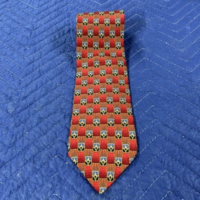Robert Talbott Neck Tie Red Blue Black 100% Silk