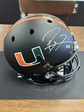 Casco firmado con autógrafo por Ray Lewis certificado por Beckett certificado de autenticidad Miami Hurricanes