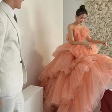 Fairy Tulle Wedding Dresses Sleeveless Pleat A-Line Floor Formal Bridal Gown