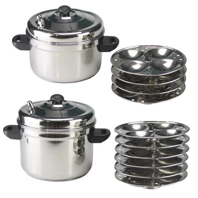 Edelstahl Idli Maker Herd Dampfgarer mit 4/6 Ebenen Platte Leerlauf Topf Induktion