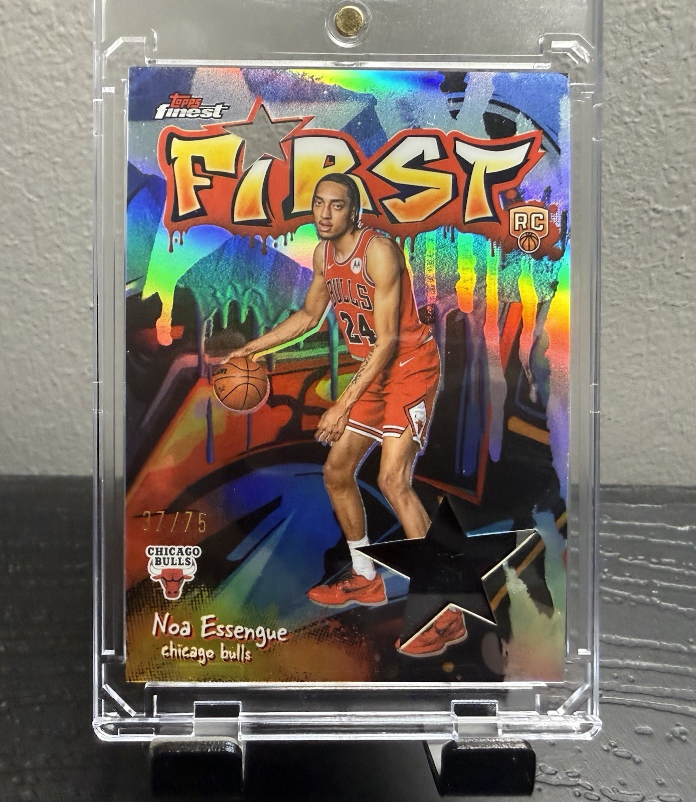 2025-26 Topps Finest Noa Essengue Rookie Die Cut Refractor /75 Bulls RC #F-12