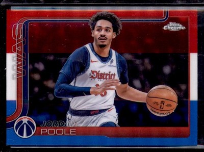 2025-26 Topps Chrome #207 Jordan Poole Red White and Blue Refractor