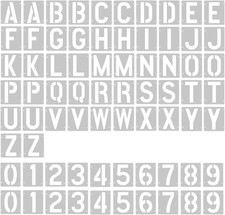 2 Pack - 2 Inch Letter Stencils Set, 72 Reusable Stencils for Painting on Wood,