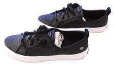 Women Sperry Crest Vibe Lace Up Black Sparkle Sneakers Size 7 W Nautical Coastal
