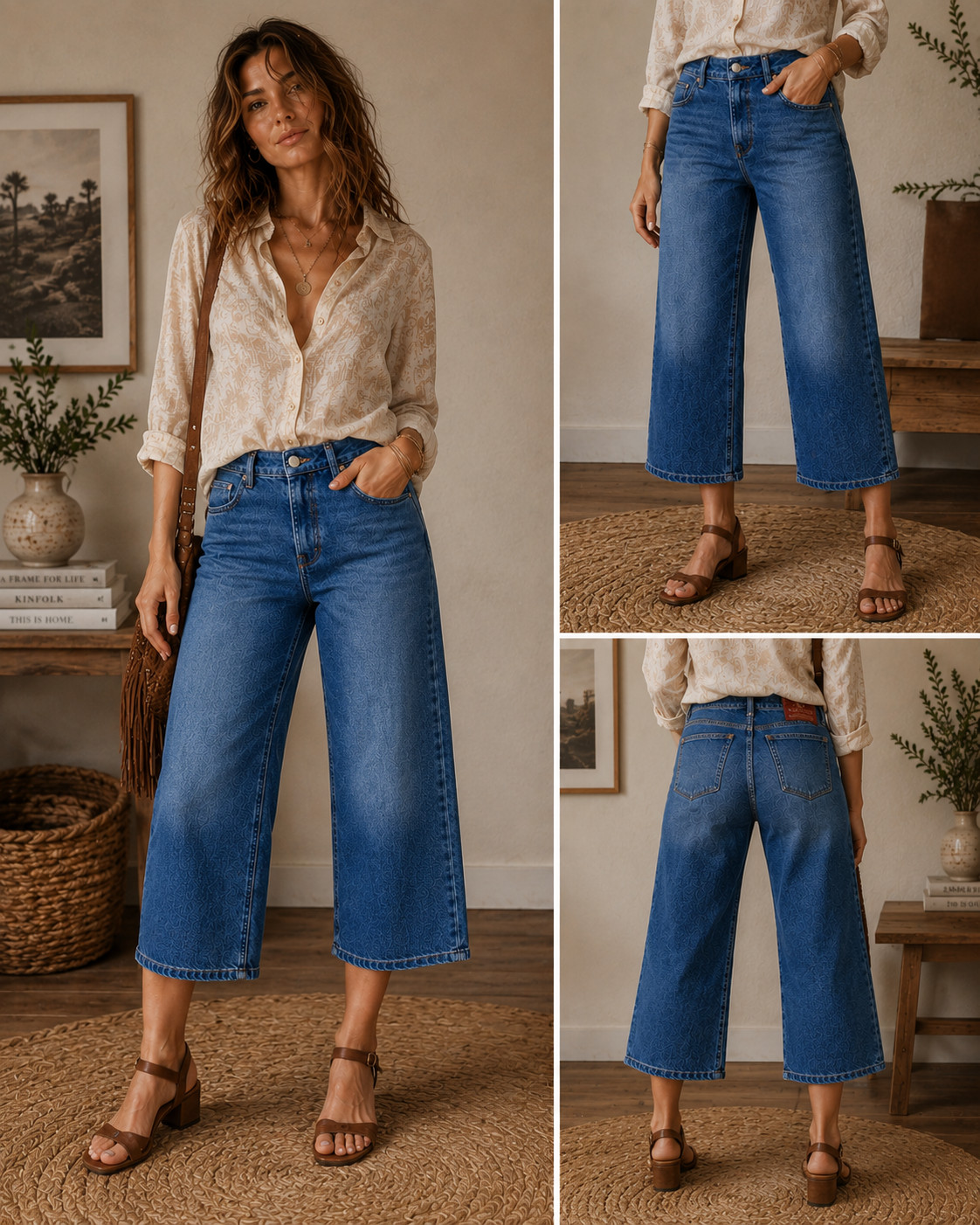 Lucky Brand Dungarees Classic Fit Crop Jeans Womens 8 29x22 Boho USA