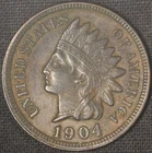 1904 Indian Head Cent - Full Liberty 4 Diamonds - Free Shipping USA