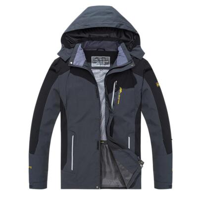 Herren Wasserdichte Wanderjacke Große Größe Winddicht Windbreaker Camping Jagd